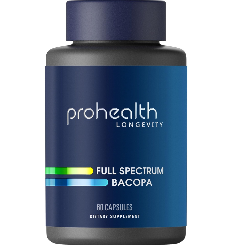 ProHealth Full Spectrum Bacopa 1,000 mg | 60 Capsules | Full Spectrum Bacopa Blend for Calm Mental Clarity, Stress Balance & Sleep Support | USA Manufactured, Triple Lab-Tested