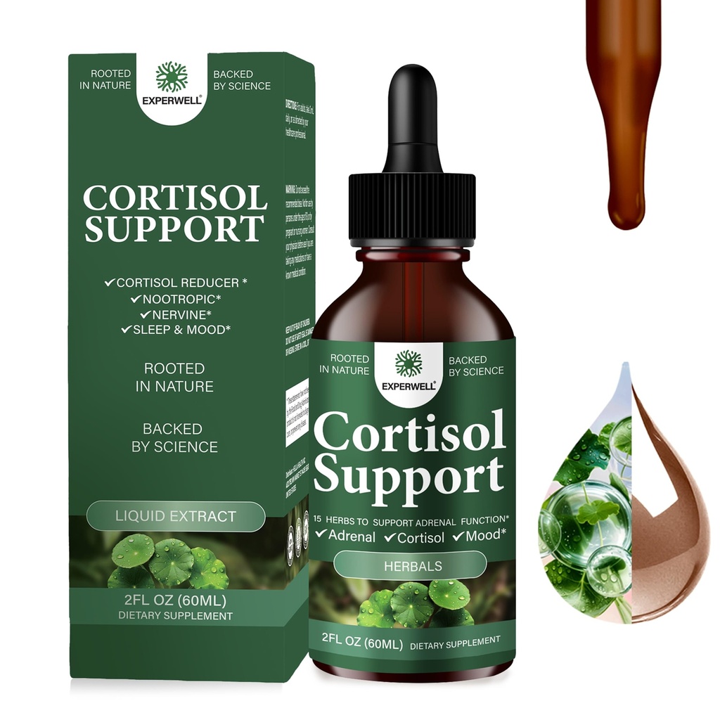 Adrenal Support Supplement | Cortisol & Daily Stress Support | Supports Energy, Mood & Adrenal Wellness | With Ashwagandha, Lion’s Mane, Rhodiola & Reishi | Non-GMO | Gluten Free (2 Fl Oz(Packof 1))