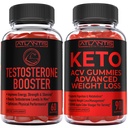 Atlantis Nutrition Testosterone Booster 2-Pack (120 Gummies) + Keto Apple Cider Vinegar 90 Gummies