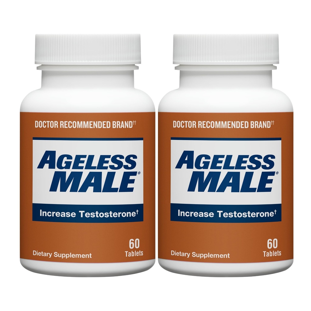 Ageless Male Free Testosterone Booster Supplement for Men, 120 Tablets