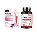 NATURE TARGET Probiotics συμπλήρωμα σκόνης για γυναίκες & CoQ10-200mg με PQQ L-καρνιτίνη & Omega-3s υψηλή απορρόφηση