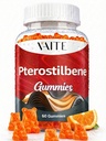 Pterostilbene Supplement Gummies 250mg - Supports Powerful Antioxidant for Skin Radiance & Longevity Formula, Support Cognitive & Cellular Protection, Vegan, Non-GMO, Soy-Free, 60 Chewables