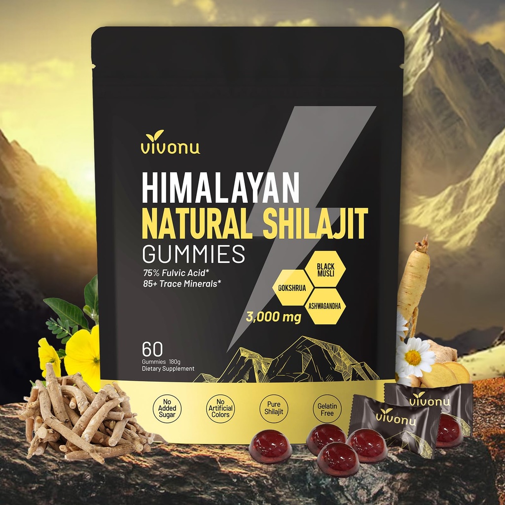 15-in-1 Liposomal NMN Supplement-sShilajit* Gummies,Pure Himalayan* micronutrient Supplement*