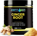 Purity’s Best Ginger Root Capsules, 200 Vegan Capsules - 200 Day Supply
