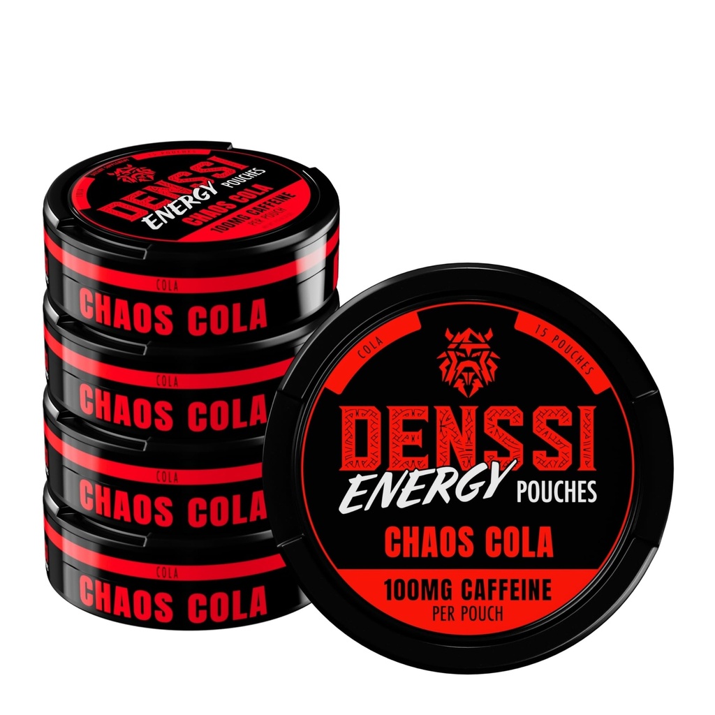 Energy Pouches – Fast-Acting Caffeine + Nootropic Boost – Sugar-Free, Tobacco-Free, Zero Crash Replacement/Alternative for Focus and Energy (5-Pack, Chaos Cola)