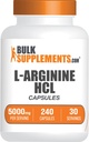 BulkSupplements.com L-Arginine HCl Κάψουλες - Arginine συμπλήρωμα, Nitric Oxide συμπλήρωμα, L Arginine κάψουλες - Nitric Oxide χάπια, Gluten Free - 8 κάψουλες ανά υπηρεσία, (5000mg) 240 κάψουλες