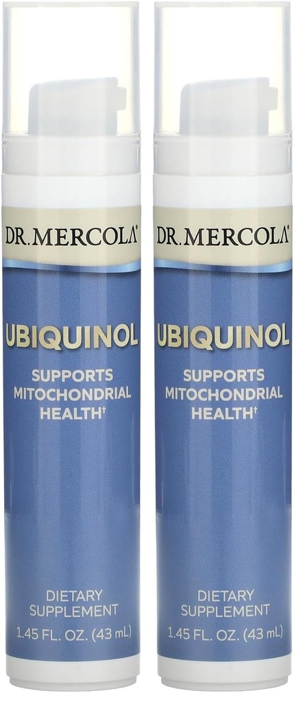Dr. Mercola Ubiquinol Liquid Pump, 1.45 Fl. Oz. (43 mL), About 18 Servings, Dietary Supplement, Supports Mitochondrial Health, Non-GMO (Pack of 2)