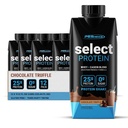 PEScience Select Protein Shake RTD, 25g Whey and Casein Blend, High Protein Drink, Gluten Free, Keto Friendly, 0g Sugar, Low Carb Ready to Drink Meal Replacement, Chocolate Truffle - Pack of 12