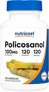 Nutricost Policosanol 100mg, 120 κάψουλες - Χωρίς γλουτένη, μη ΓΤΟ, και χορτοφάγους φιλικό