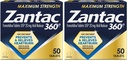 Zantac 360 Maximum Strength Heartburn Prevention and Relief Tablets, 20 mg Famotidine Pills with Targeted Relief to Control Acid Before Heartburn Starts, 50 Count (Pack of 2)