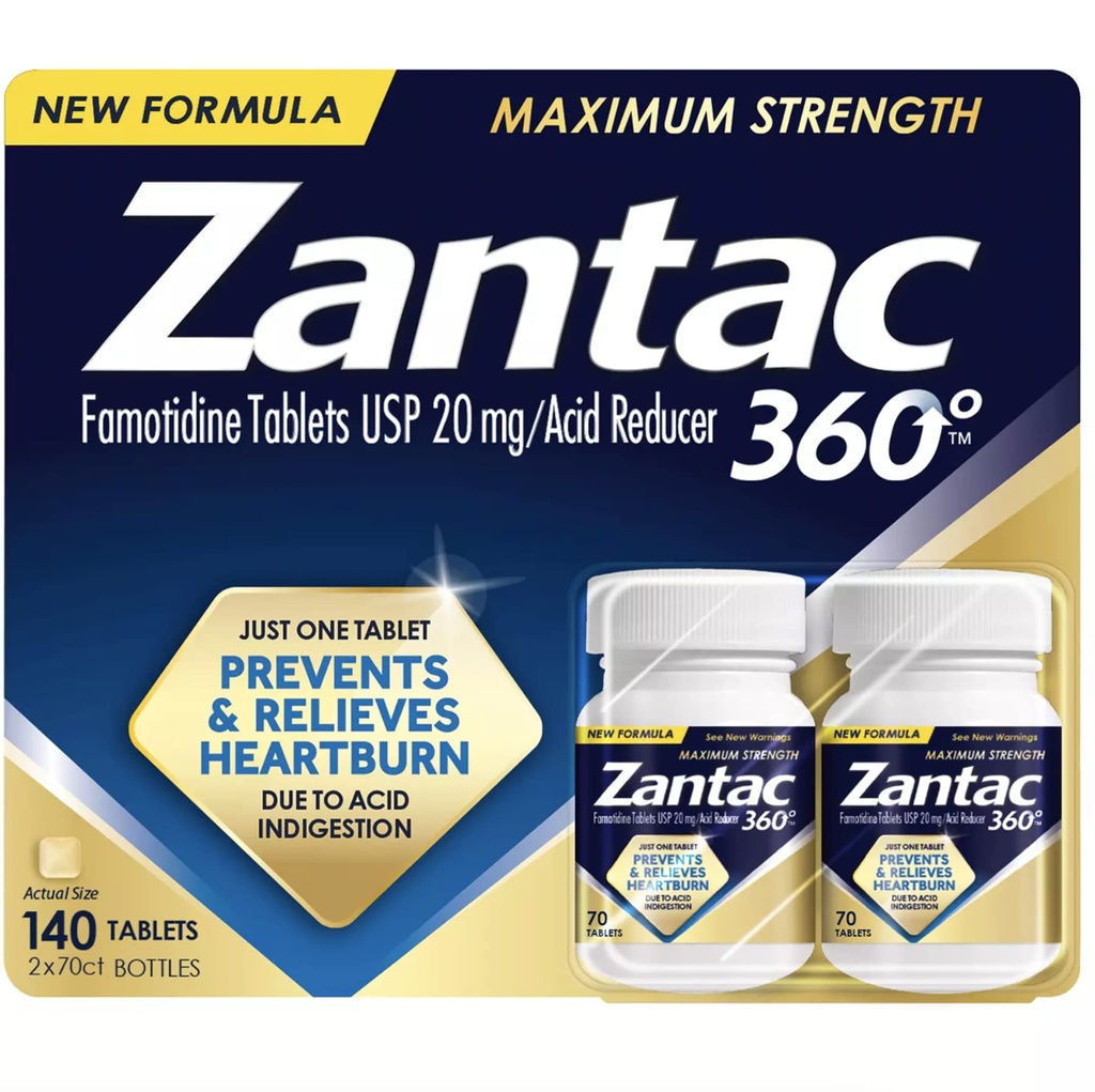 Zantac 360 Maximum Strength 20mg,120 Tablets