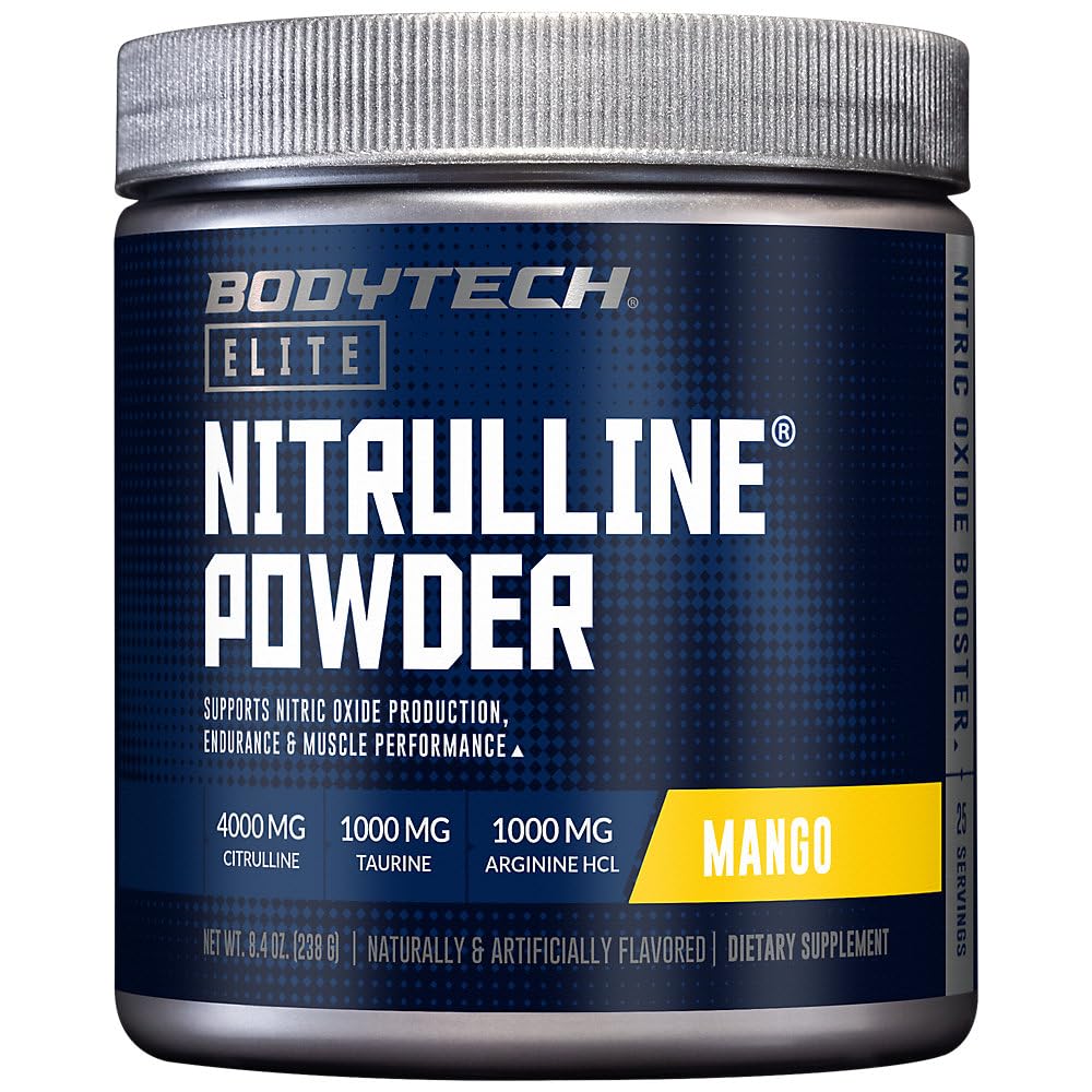 BodyTech Elite Nitrulline Powder a Supports Nitric Oxide Production, Endurance, & Muscle Performance a Mango (8.4 oz./25 Servings)