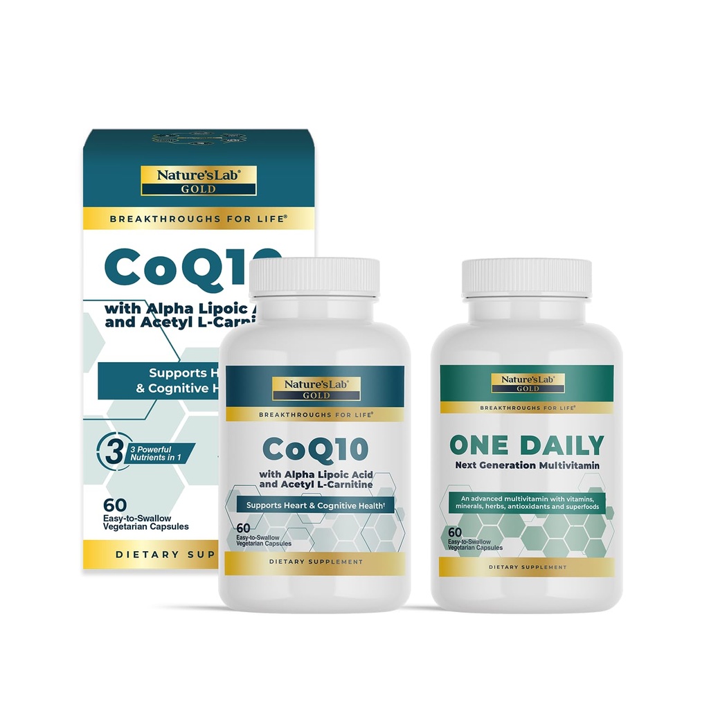 Εργαστήριο της Φύσης CoQ10 + Άλφα Λιποϊκό οξύ + Acetly L Καρνιτίνη & μία καθημερινή πολυβιταμίνη