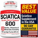 Sciatica Nerve Relief Supplement with 600 mg Alpha Lipoic Acid - Maximum Strength ALA Sciatic Support for Feet, Hands, Fingers, and Legs - Ultra Potent 18-in-1 Natural Nerve Vitamins - 120 Capsules