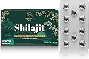 30,000 MG Shilajit Tablets, Shilajit Himalayan Organic, with Fulvic Acid & 85+ Trace Minerals, More Effective Than Shilajit Resin & Capsules, Shilajit for Men & Women, with Lab Test. 60 Count.