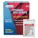 Vitamin B12 Strips 100 Pack | Easy Oral Dissolvable Mint Flavored Strips | 1500 mcg Strips | Vit B12 Dissolve under Tongue | Methylcobalamin B-12 Vitamin Formula | Vegan Friendly & Gluten Free