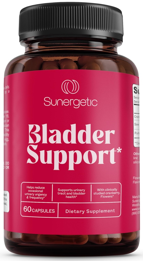 Premium Bladder Support Supplement – Bladder Control Supplement for Occasional Urinary Urgency, Frequency & Leakage – With Clinically Studied Cranberry, Pumpkin & Saw Palmetto - 60 Capsules