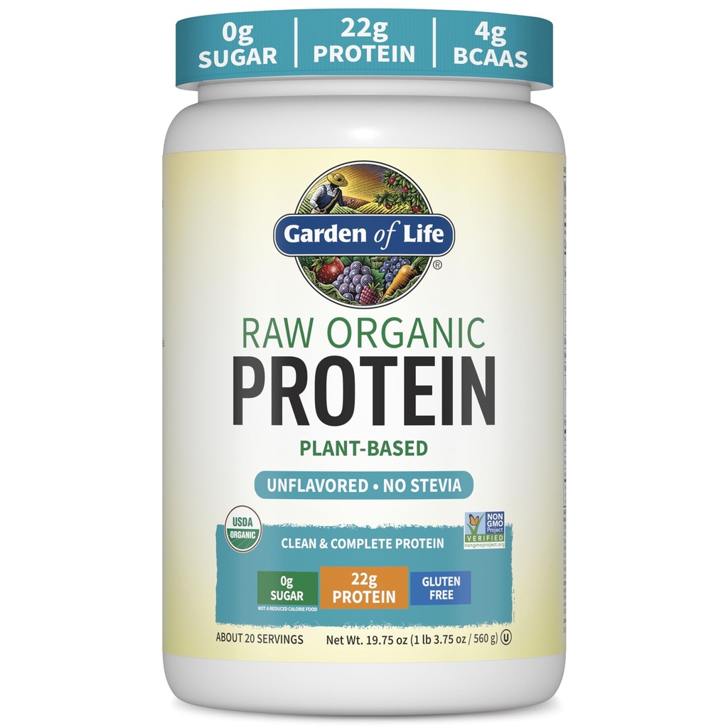 Garden of Life Organic Vegan Protein Powder, Plant Based & BCAAs, Organic Protein Powder with Probiotics & Enzymes, Non-GMO, Gluten-Free Lactose Free 1.2 LB (Pack of 6)