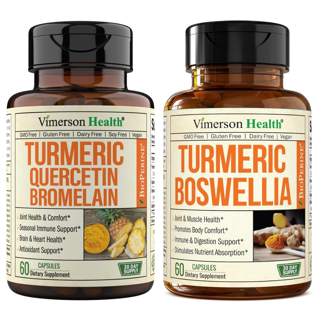 Vimerson Health Quercetin with Bromelain & Boswellia Turmeric Supplement – Powerful Joint, Immune Support Duo