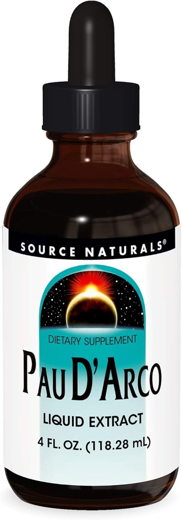 Source Naturals PAU D'Arco Liquid Extract, Support Resriotory Function and The Body's Healthy Inflammatory Response* | Dietary Supplement |1 Bottle | 4 Fluid oz.