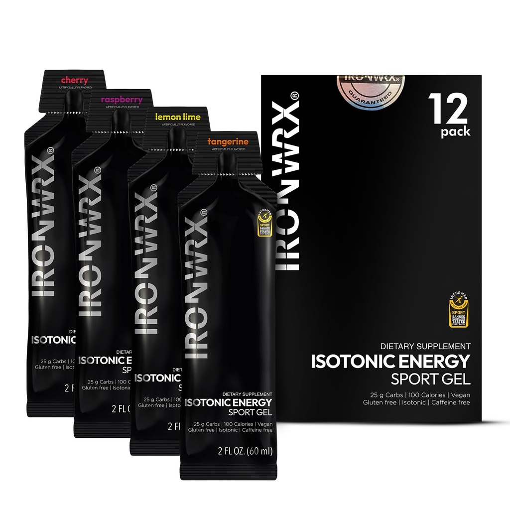 Isotonic Energy Gels | 25g Rapid Carbs & Electrolytes | No-Mess Endurance Fuel for Running, Cycling & Triathlons | 12 Pack: Raspberry, Tangerine, Cherry, Lemon Lime | Informed Sport Certified