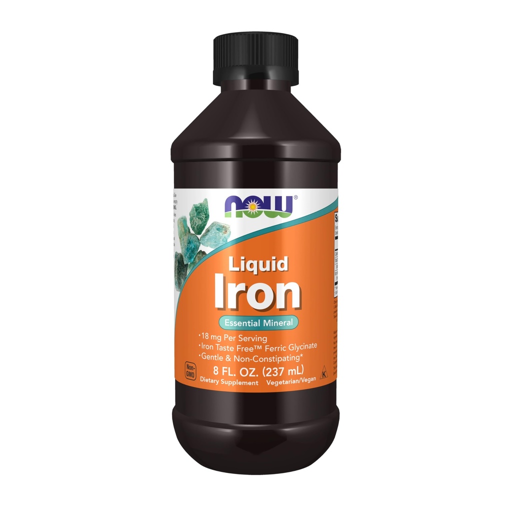 NOW Supplements, Iron Liquid 18 mg, Non-Constipating*, Essential Mineral, 8-Ounce