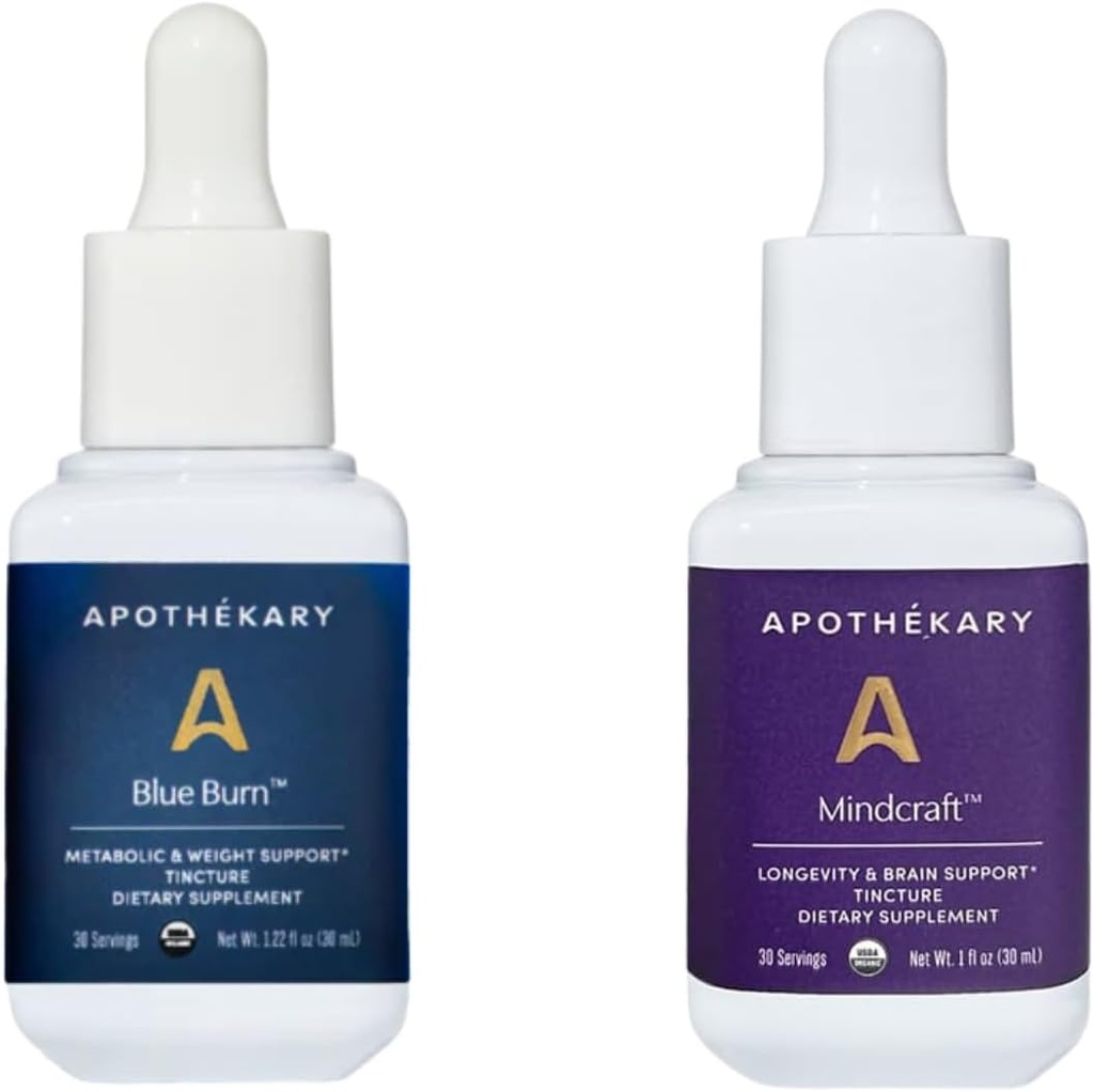 Apothékary Energy Duo, Βότανο συμπλήρωμα Bundle περιλαμβάνει μπλε έγκαυμα και mindcraft