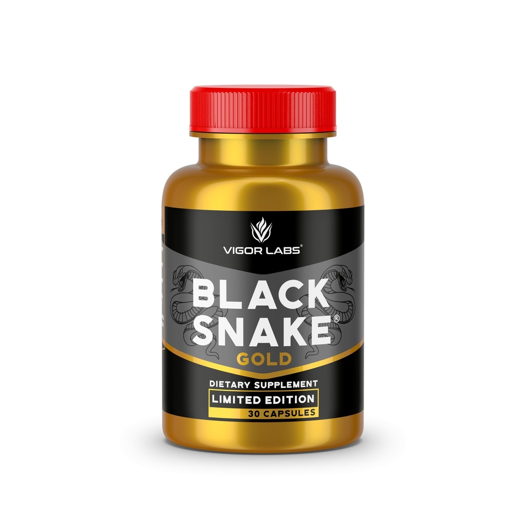 Limited Edition Black Snake Gold By Vigor Labs, Male Enhancement Supplement, Enhances Blood Flow for Firmness and Size (30 Capsules)