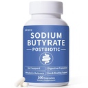 Sodium Butyrate, Butyrate Gut Health Supplement, Postbiotic for Gut, Stomach & Digestive, Support IBS, Leaky Gut, Gas & Bloat, Low Odor, 100 Vegan Capsules