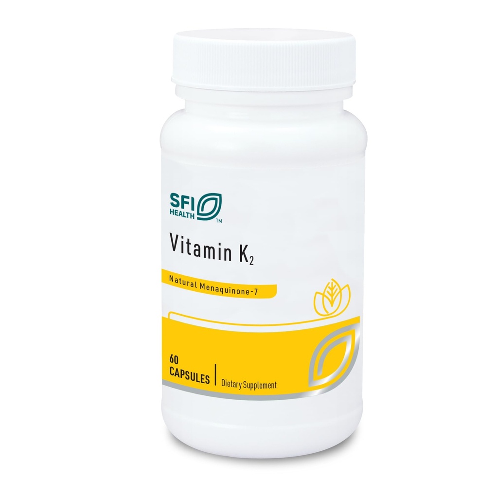 Klaire Labs SFI Υγεία Βιταμίνη K2-50 Μικρογραμμάρια ως Μενακινόνη-7 MK-7, Χωρίς Σόγια, Γλουτένη ή Γαλακτοκομικά (60 κάψουλες)