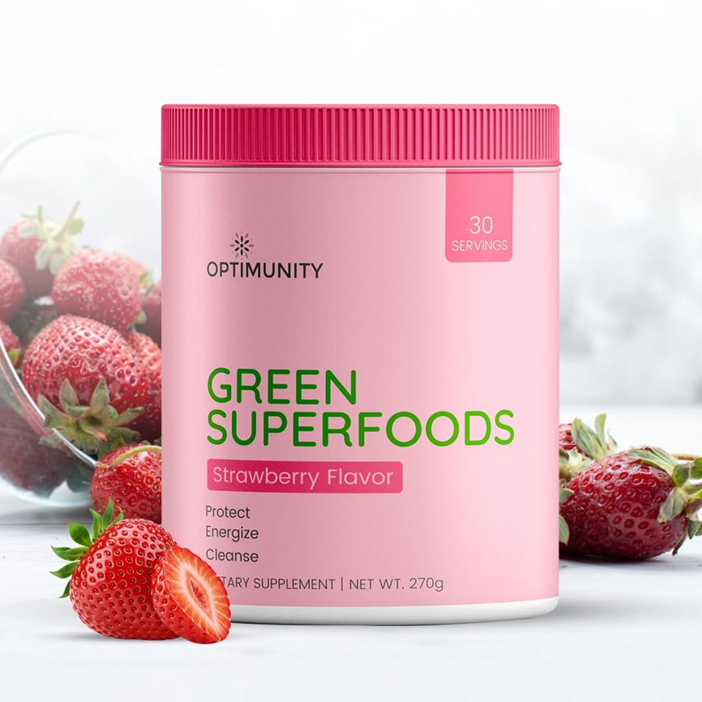 Greens Powder Daily Drink Mix with Spirulina,Vegetables & Probiotics, Digestive Enzymes | Detox,Health & Wellness Support | Vegan Protein,Non-GMO, Gluten-Free,No Additives – 30 Servings