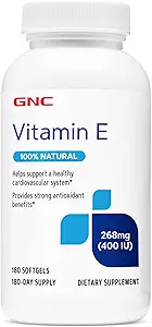 GNC Vitamin E 400IU, 180 Softgels, Supports Healthy Cardiovascular System