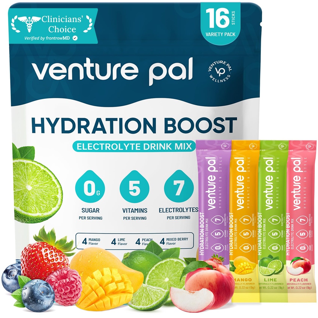 Venture Pal Sugar Free Electrolyte Packets σκόνης - Liquid Daily IV Hydration Packets 
