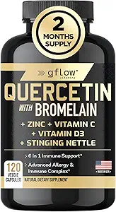 Quercetin με Bromelain, Stinging Nattle συμπλήρωμα, ψευδάργυρος βιταμίνη C βιταμίνη D 