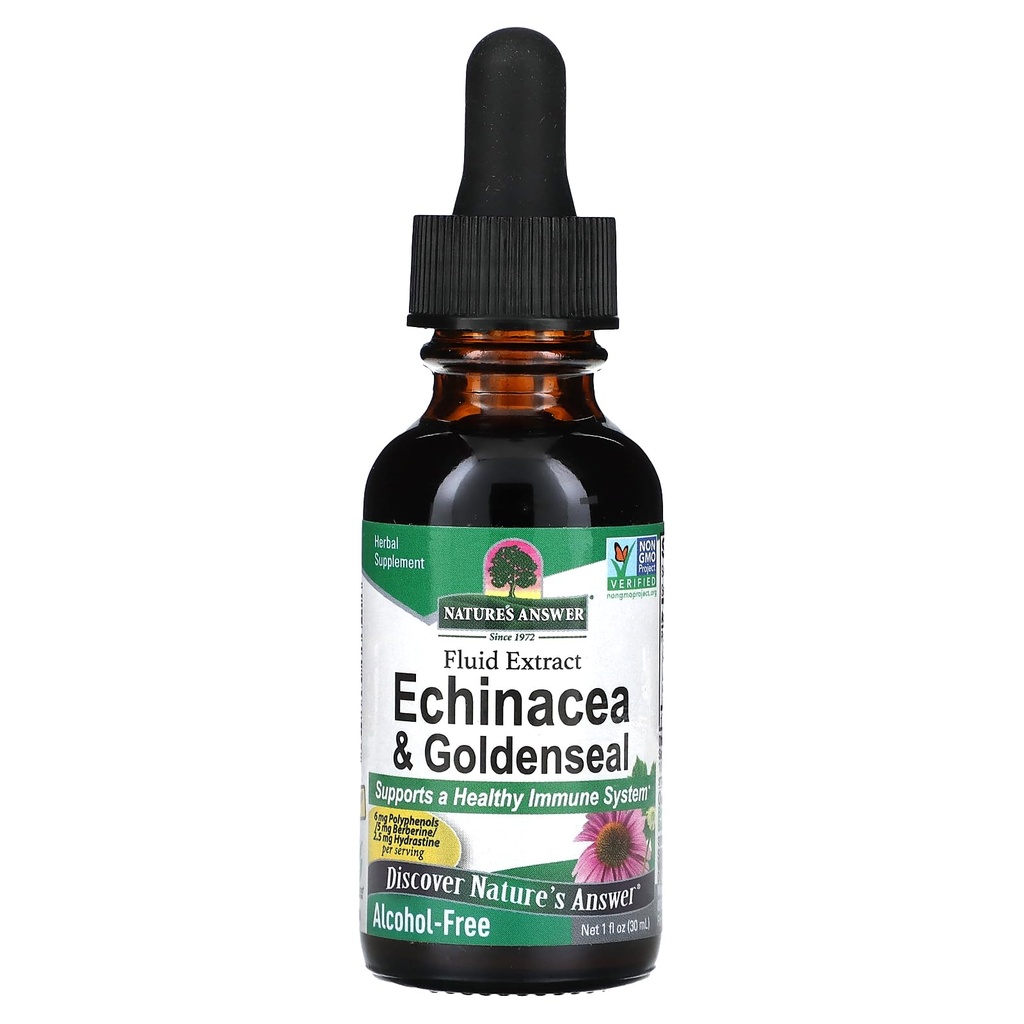 Nature's Answer Enchinacea & Goldenseal | Supports a Healthy Immune System | Super Concentrated Pure Extract | Alcohol-Free, Gluten-Free, Vegan & Kosher Certified 1oz