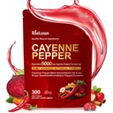 12-in-1 Cayenne Pepper Capsules Supplement*, 5000mg Per Serving Containing | Vitamin D3 K2+E & Extracts of Grape Seed, Hawthorn, Beetroot, Berberine Other Extracts