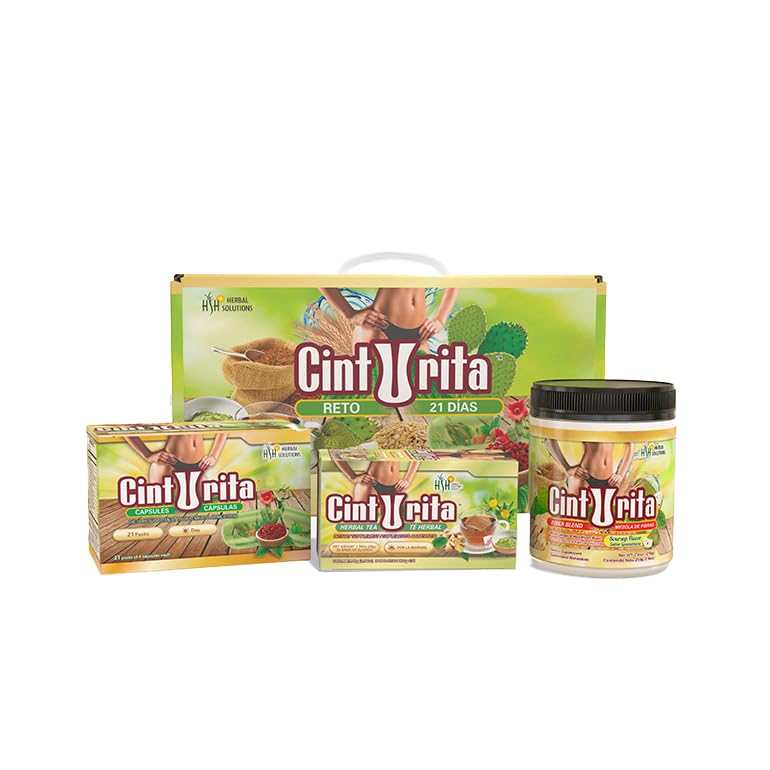 Herbal Solutions Super Kit Cinturita - Natural 3-Step Herbal Wellness System - Day & Night Digestive Support with Morning Tea, Support Capsules & Evening Fiber