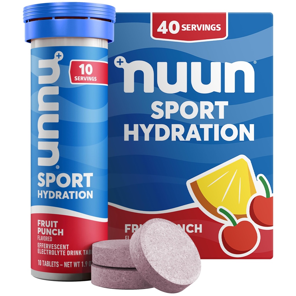 Nuun Sport Electrolyte Tablets Fruit Punch, GF & Vegan, 4 Pack
