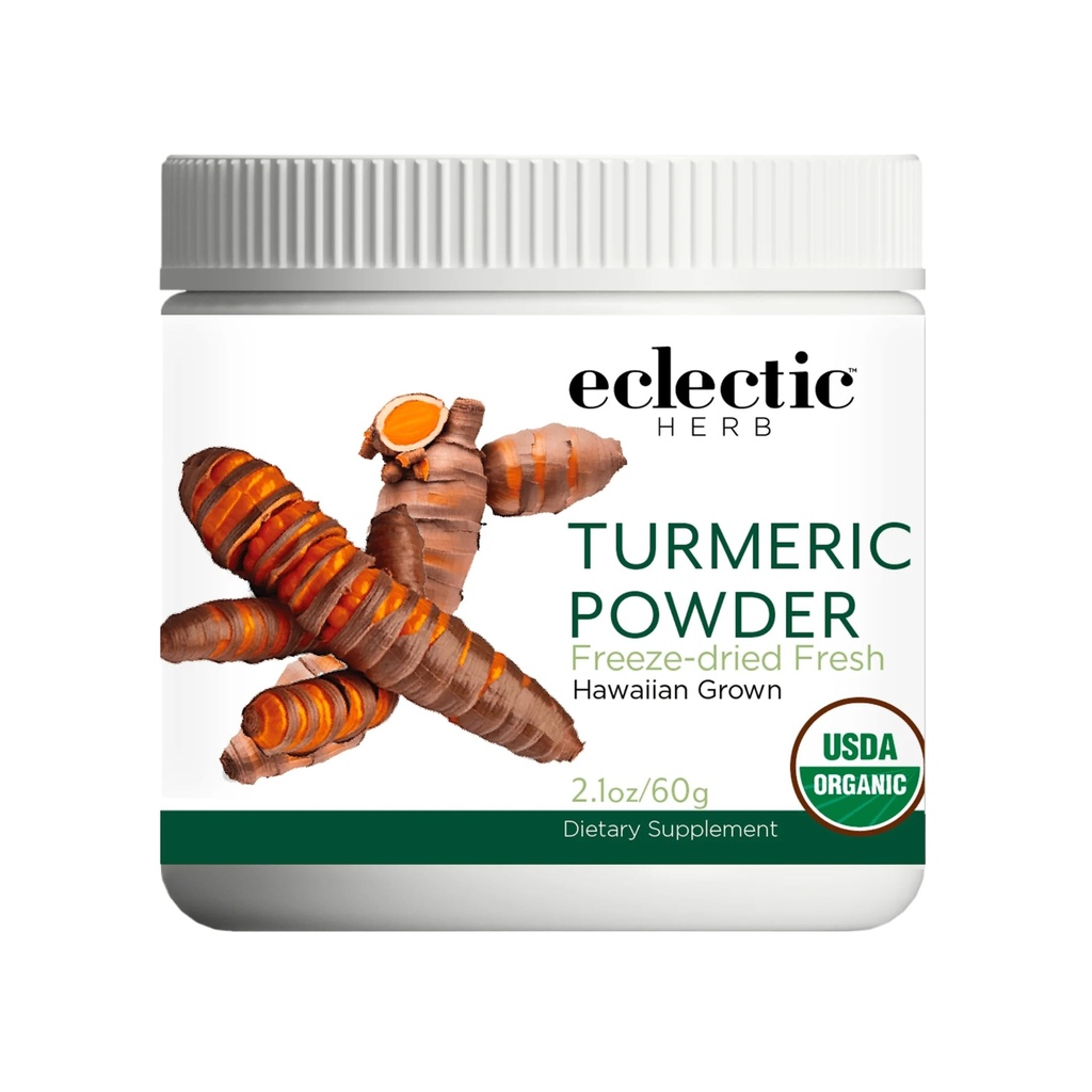 Eclectic Herb - Organic Turmeric Powder | Joint Supplement + Musculoskeletal System Support | Dietary Supplement & Drink Mix | US-Grown, Vegan, Non-GMO (2.1 oz | 60 g)