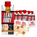 Lean Body Ready-to-Drink Salted Caramel Protein Shake, 40g Protein, Whey Blend, 0 Sugar, Gluten Free, 22 Vitamins & Minerals, 17 Fl Oz (Pack of 12)
