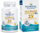 Nordic Naturals Ultimate Omega 2X with Vitamin D3, Lemon Flavor - 60 Soft Gels - 2150 mg Omega-3 + 1000 IU D3 - EPA & DHA - Εγκέφαλος, καρδιά, & ανοσοποιητική υγεία - 30 Υπηρεσίες