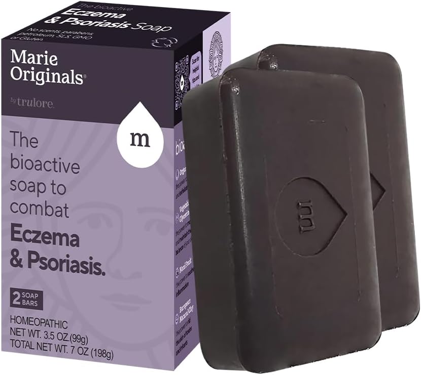 Marie Originals Eczema Face Soap Body Wash Bar – Όλη η φυσική Ψωρίαση, Δερματίτιδα Θεραπεία για ξηρό Ichy Flaky Skin Relief – Απαλό Αποτοξινωτικό, Θεραπεία, Anti-Itch, Καθαρισμός Δερμάτινη Φροντίδα (Pack of 2)