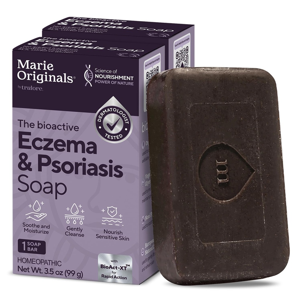 Marie Originals Eczema Face Soap Body Wash Bar – Όλη η φυσική Ψωρίαση, Δερματίτιδα Θεραπεία για ξηρό Ichy Flaky Skin Relief – Απαλό Αποτοξινωτικό, Θεραπεία, Anti-Itch, Καθαρισμός Δερμάτινη Φροντίδα (Pack of 2)