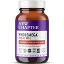 New Chapter Wholemega Fish Oil Supplement - 2000mg per Serving, Clinically Proven Wild Alaskan Salmon Oil with Omega-3 + Vitamin D3 + Astaxanthin, 120 Softgels