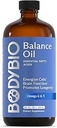 BodyBio Balance Oil - Vegan Omega 3 6 συμπλήρωμα – Ψυχρό-Pressed Safflower & flaxseed Oil – Υποστηρίζει λειτουργία του εγκεφάλου, υγιές δέρμα, και Mood