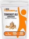 BulkSupplements.com Longjack Extract Powder - Tongkat Ali Extract, Tongkat Ali για άνδρες & γυναίκες - Χωρίς γλουτένη, 1g ανά υπηρεσία, 500g (1.1 lbs) (πακέτο των 1)