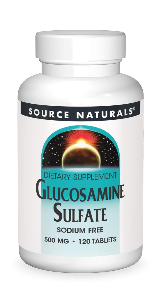 Source Naturals Glucosamine Sulfate, Sodium-Free, for Joint Support, 500 mg - 120 Tablets
