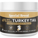 Organic Turkey Tail Mushroom for Dogs and Cats, 45% Beta Glucan Standardized, Hot Water Extracted Whole Fruiting Body, Third Party Tested, Immune and Gut Support, No Fillers, Made in USA, 330 ct