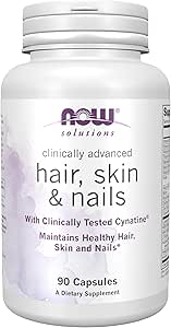 NOW Λύσεις, τα μαλλιά, το δέρμα και τα νύχια, κλινικά προηγμένη, Υποστήριξη με κλινικά ελεγμένο Cynatine®, 90 Veg κάψουλες