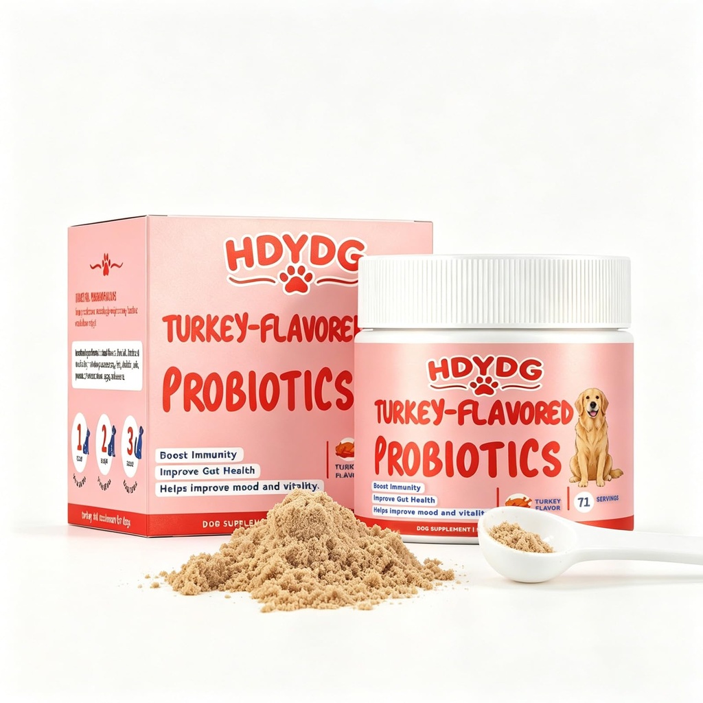 Turkey Tail Mushroom Powder for Dogs – Probiotics Supplement for Gut & Skin Health – Supports Immune System & Reduces Bumps – 100 Servings Dog Vitamins